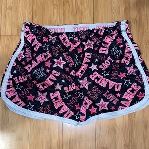 “Dance” Black and Pink Gym Shorts